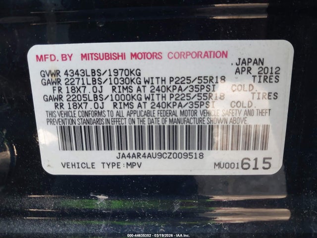 2012 MITSUBISHI OUTLANDER SPORT JA4AR4AU9CZ009518 Photo 8