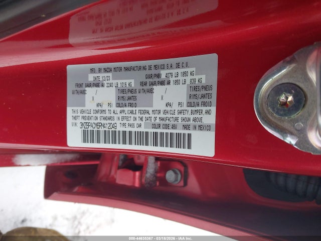 Продаж на аукціоні авто 2024 Mazda Mazda3 2.5 S Preferred, vin: 3MZBPACM6RM412049, номер лоту: 44635367