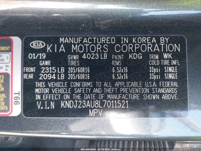 KNDJ23AU8L7011521 KIA SOUL S