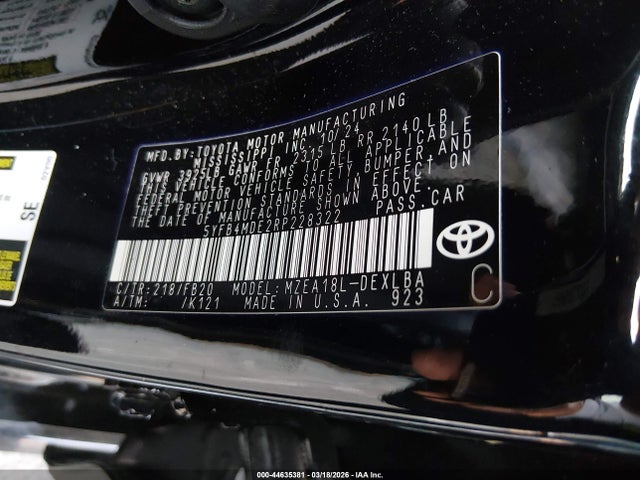 Toyota COROLLA LE 2024 5YFB4MDE2RP228322 Image 9
