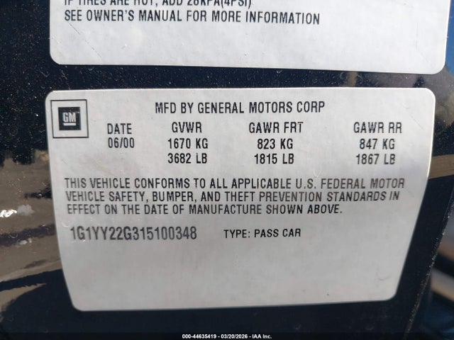 2001 CHEVROLET CORVETTE 1G1YY22G315100348 Photo 8