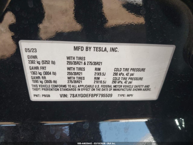 2023 TESLA MODEL Y 7SAYGDEF8PF795509 Photo 8