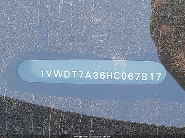 44635452 :رقم المزاد ، 1VWDT7A36HC067817 vin ، 2017 Volkswagen Passat 1.8t R-line مزاد بيع