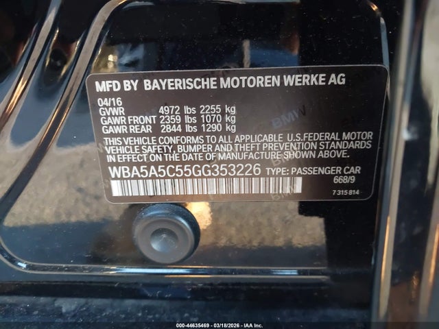 2016 BMW 528I WBA5A5C55GG353226 Photo 8