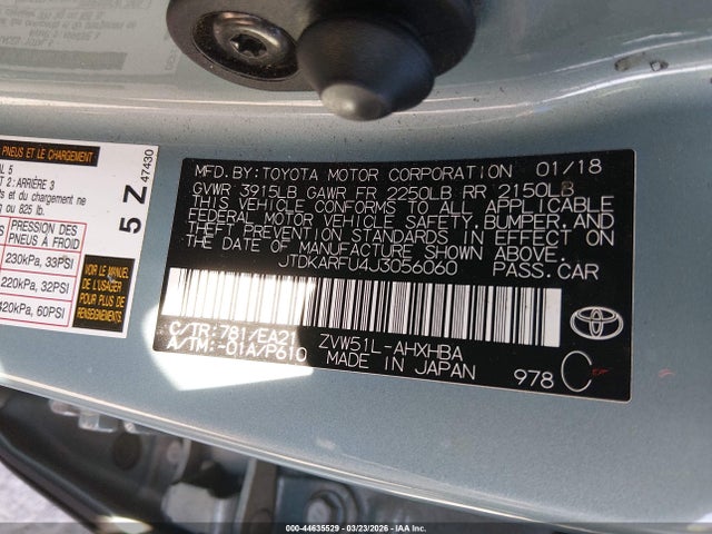 Toyota Prius Three Touring 2018 JTDKARFU4J3056060 Image 9