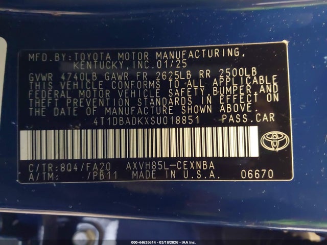 2025 TOYOTA CAMRY 4T1DBADKXSU018851 Photo 8