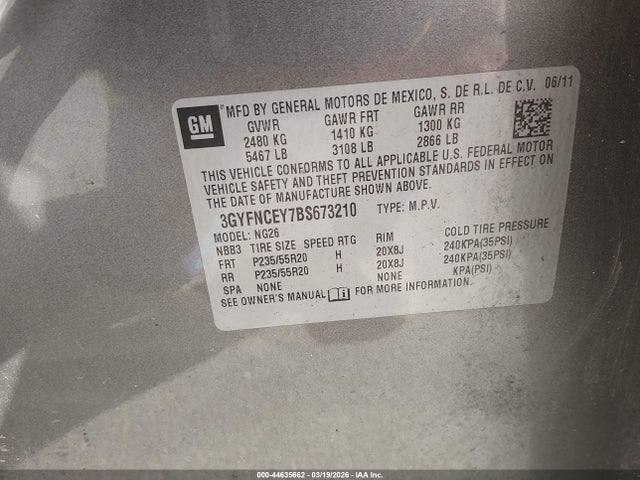 2011 CADILLAC SRX 3GYFNCEY7BS673210 Photo 8