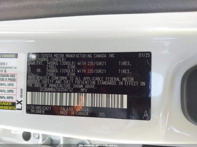 Aukcja sprzedaży 2025 Lexus Rx 350 Premium, vin: 2T2BAMBA7SC056752, numer aukcji: 44635690