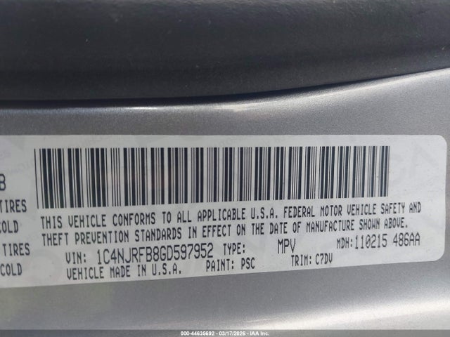 2016 JEEP PATRIOT 1C4NJRFB8GD597952 Photo 8