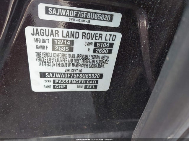 2015 JAGUAR XF SAJWA0F75F8U65820 Photo 8