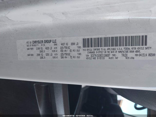 2014 RAM PROMASTER 2500 3C6TRVDG9EE120697 Photo 8