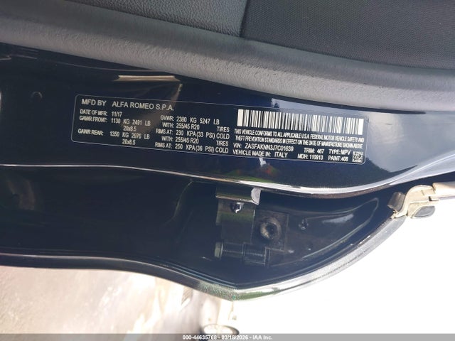 2018 ALFA ROMEO STELVIO ZASFAKNN3J7C01639 Photo 8