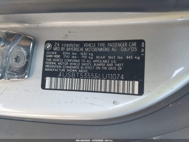 2005 BMW Z4 4USBT53555LU11074 Photo 8