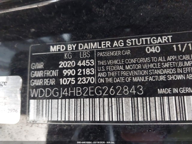 Aukcja sprzedaży 2014 Mercedes-benz C 250, vin: WDDGJ4HB2EG262843, numer aukcji: 44635864