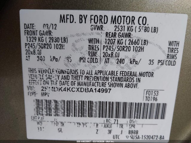 2013 FORD EDGE 2FMDK4KCXDBA14997 Photo 8