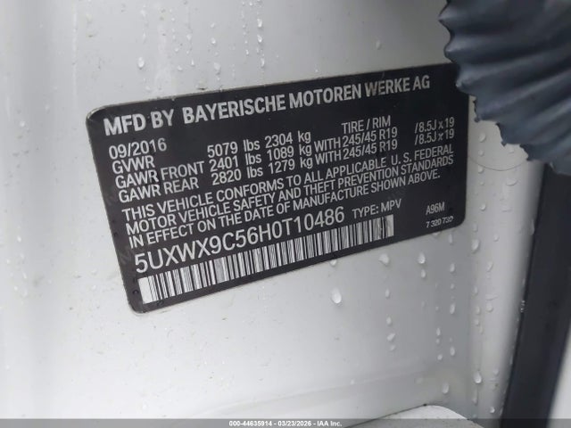 Продаж на аукціоні авто 2017 Bmw X3 Xdrive28i, vin: 5UXWX9C56H0T10486, номер лоту: 44635914