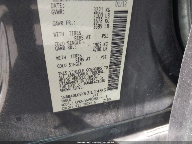 2012 NISSAN TITAN 1N6BA0ED9CN311495 Photo 8