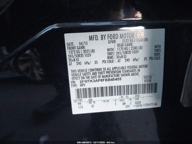 2FMTK3AP8FBB45455 Ford EDGE SPORT