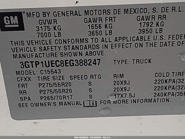 3GTP1UEC8EG388247 GMC Sierra 1500 Sle