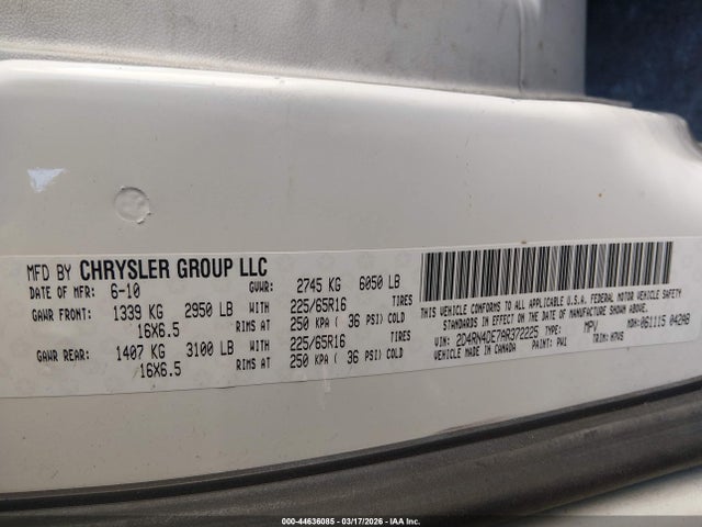 Aukcja sprzedaży 2010 Dodge Grand Caravan Se, vin: 2D4RN4DE7AR372225, numer aukcji: 44636085