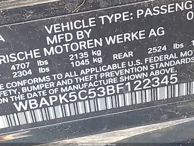 Продаж на аукціоні авто 2011 Bmw 328i Xdrive, vin: WBAPK5C53BF122345, номер лоту: 44636091