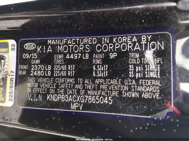 KNDPB3ACXG7865045 KIA Sportage Lx