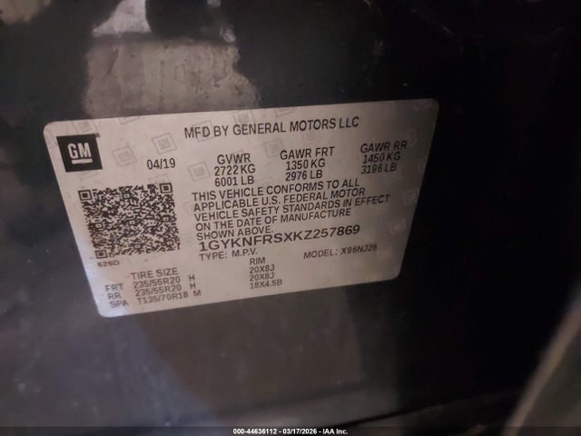 2019 CADILLAC XT5 1GYKNFRSXKZ257869 Photo 8