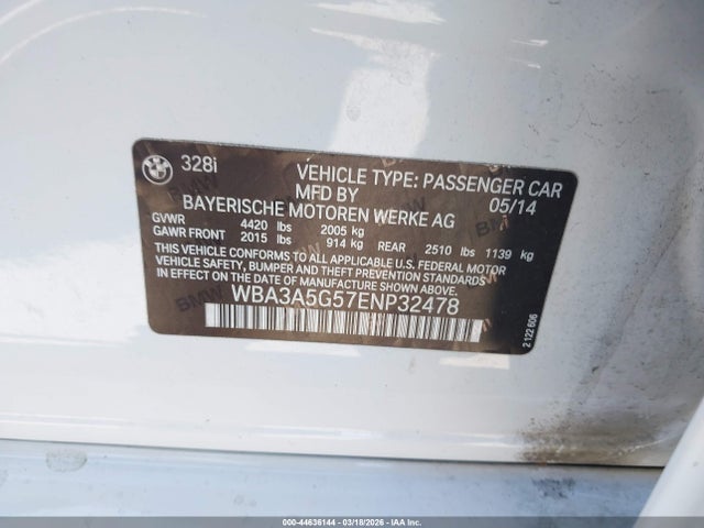 WBA3A5G57ENP32478 BMW 328I
