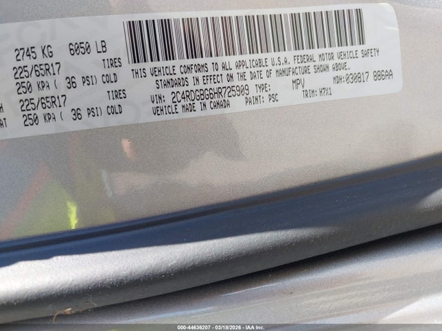 2C4RDGBG6HR725909 Dodge Grand Caravan Se