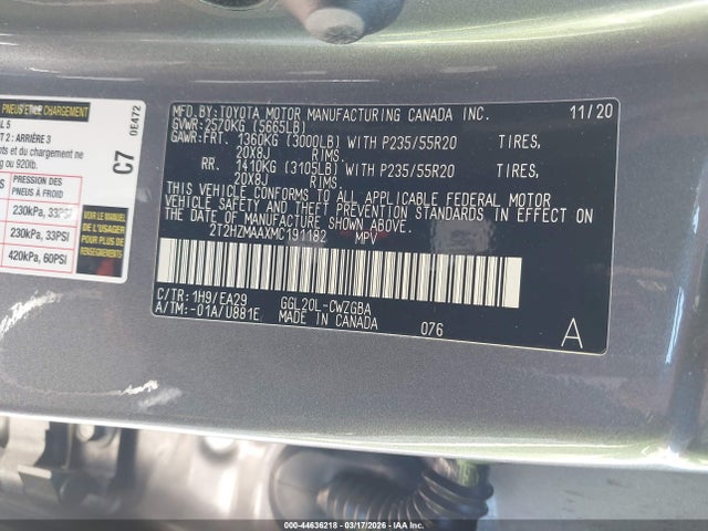 Aukcja sprzedaży 2021 Lexus Rx 350, vin: 2T2HZMAAXMC191182, numer aukcji: 44636218