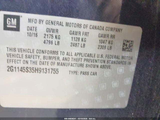 2G1145S35H9131755 Chevrolet IMPALA 2LZ
