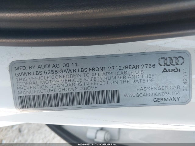 2012 AUDI A6 WAUGGAFC5CN035154 Photo 8