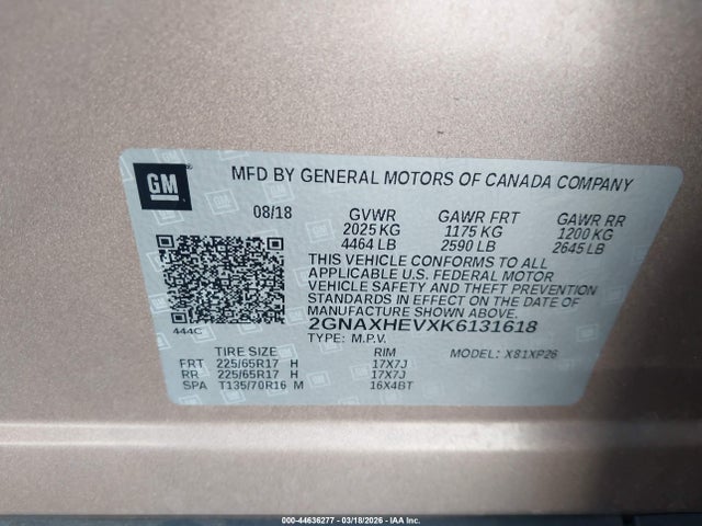 Chevrolet EQUINOX LS 2019 2GNAXHEVXK6131618 Image 9