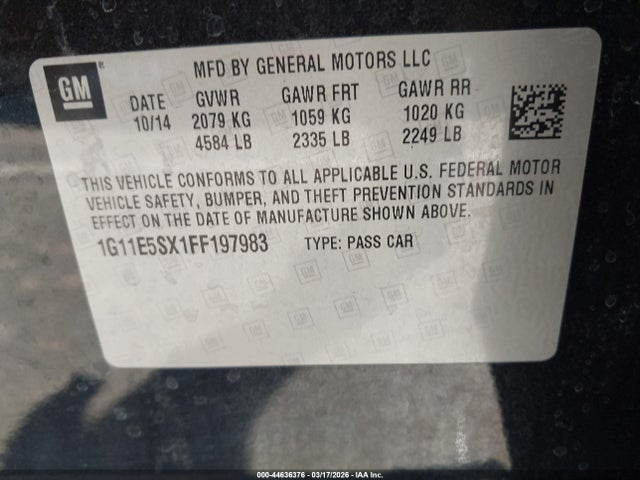 Chevrolet Malibu 3lt 2015 1G11E5SX1FF197983 Image 9