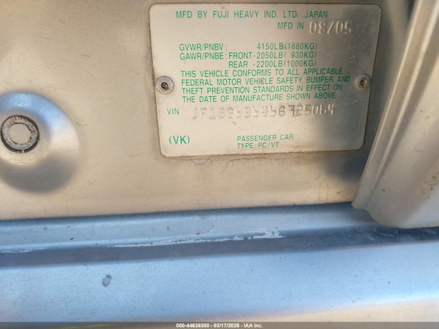 Продаж на аукціоні авто 2006 Subaru Forester 2.5x, vin: JF1SG63646G725064, номер лоту: 44636380