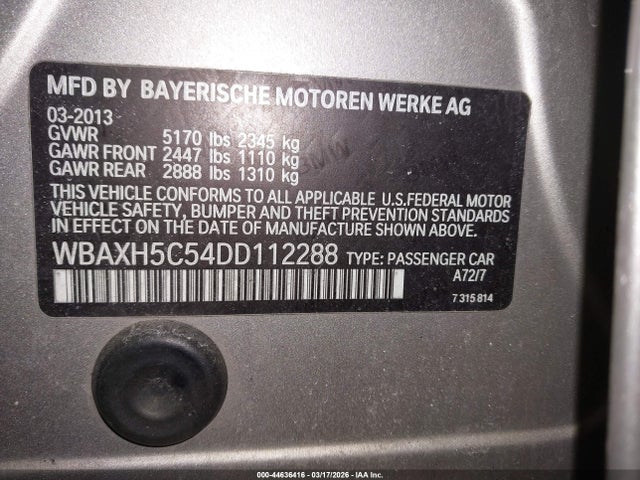 Aukcja sprzedaży 2013 Bmw 528i Xdrive, vin: WBAXH5C54DD112288, numer aukcji: 44636416