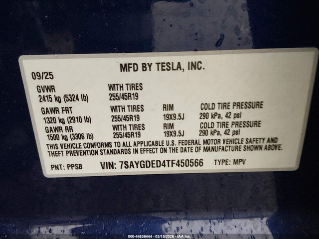 2026 TESLA MODEL Y 7SAYGDED4TF450566 Photo 8
