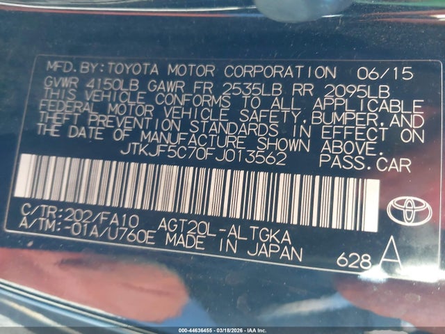 2015 SCION TC JTKJF5C70FJ013562 Photo 8