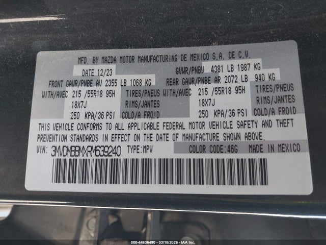 2024 Mazda Cx-30 2.5 S Select Sport მანქანა იყიდება აუქციონზე, vin: 3MVDMBBMXRM639240, აუქციონის ნომერი: 44636490