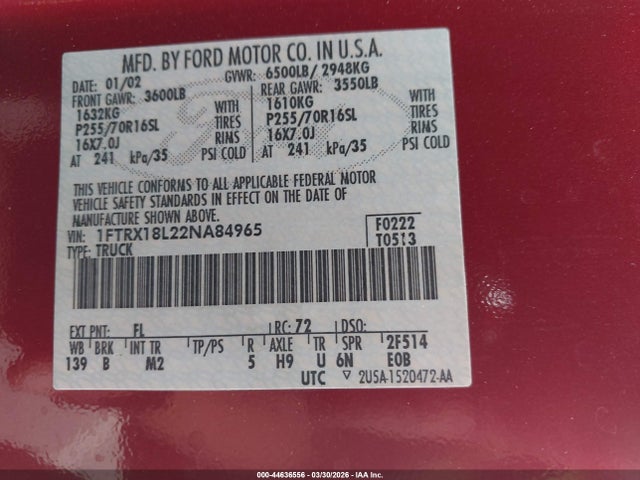 2002 FORD F-150 1FTRX18L22NA84965 Photo 8