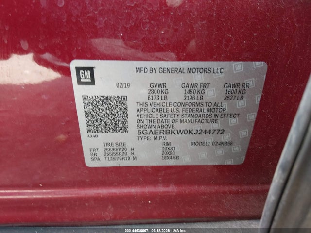 Продаж на аукціоні авто 2019 Buick Enclave Fwd Essence, vin: 5GAERBKW0KJ244772, номер лоту: 44636607