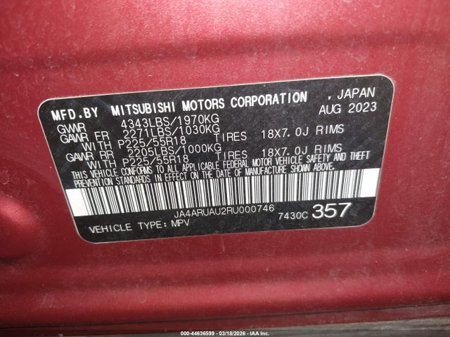 2024 MITSUBISHI OUTLANDER SPORT JA4ARUAU2RU000746 Photo 8