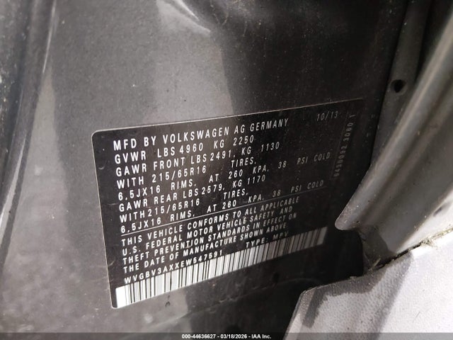 2014 VOLKSWAGEN TIGUAN WVGBV3AXXEW547591 Photo 8