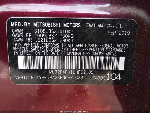 2020 MITSUBISHI MIRAGE G4 ML32F4FJ1LHF02185 Photo 8