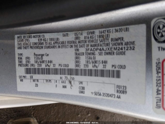 2014 FORD FIESTA 3FADP4AJXEM241232 Photo 8