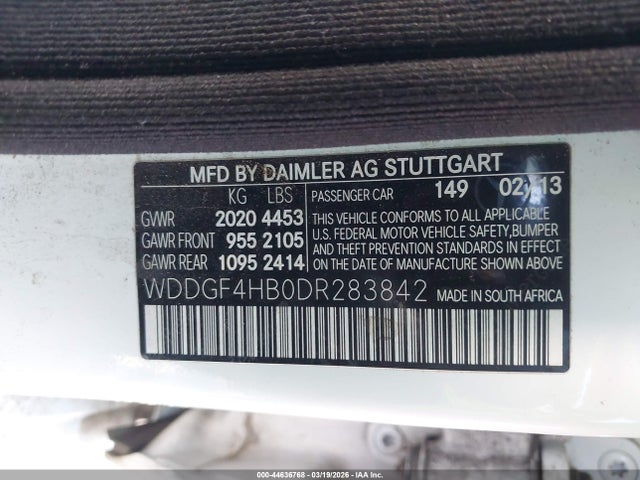 2013 Mercedes-benz C 250 Sport მანქანა იყიდება აუქციონზე, vin: WDDGF4HB0DR283842, აუქციონის ნომერი: 44636768