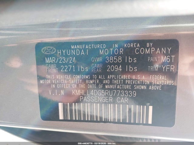 2024 Hyundai Elantra Se მანქანა იყიდება აუქციონზე, vin: KMHLL4DG5RU773339, აუქციონის ნომერი: 44636770