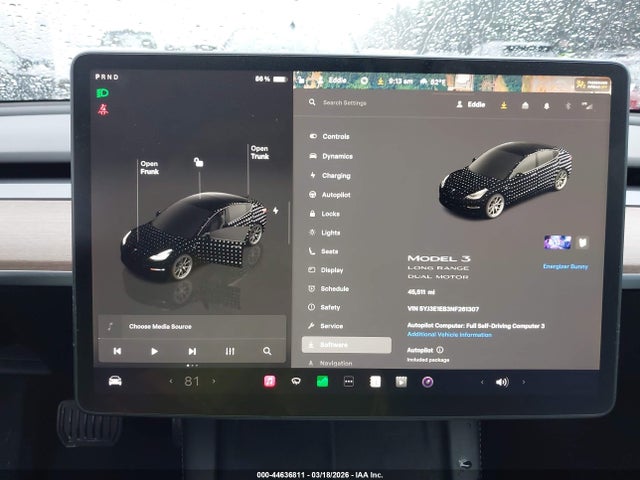Aukcja sprzedaży 2022 Tesla Model 3 Long Range Dual Motor All-wheel Drive, vin: 5YJ3E1EB3NF261307, numer aukcji: 44636811