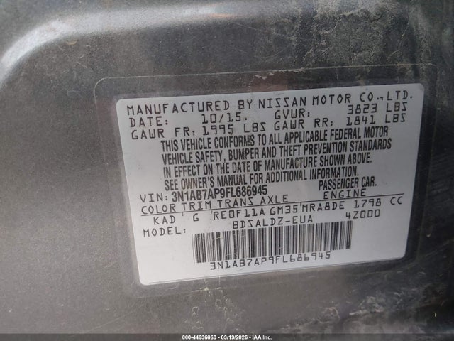 Aukcja sprzedaży 2015 Nissan Sentra Sv, vin: 3N1AB7AP9FL686945, numer aukcji: 44636860