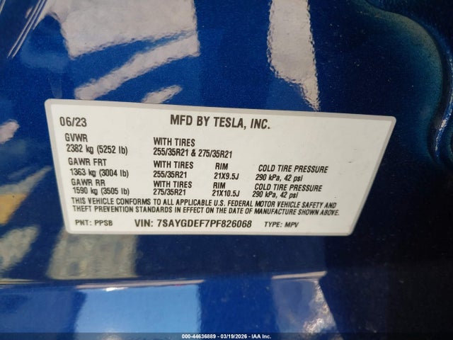 7SAYGDEF7PF826068 Tesla Model Y Performance Dual Motor All-wheel Drive